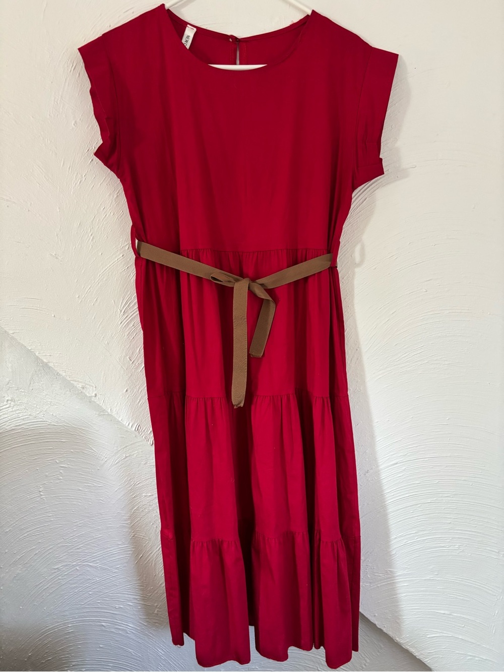 Bright Red Cap Sleeve Dress